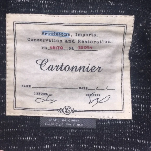 Anthropologie thick Black and white lined cotton blazer - Picture 5 of 6